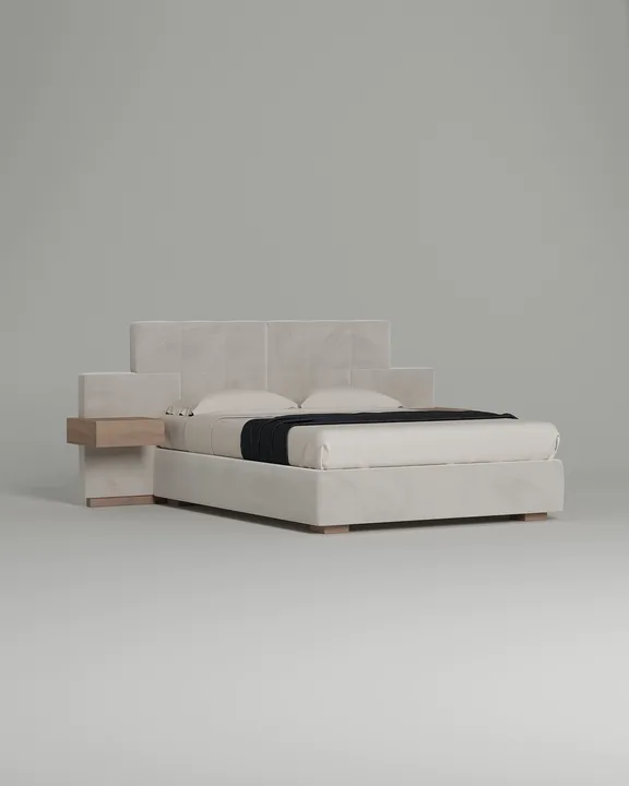 Кровать Хэнсен под матрас 160x200 с мягким изголовьем и ящиком для хранения белья. Материал: Velutto 01 (велюр) Кровать Хэнсен под матрас 160x200 с мягким изголовьем и ящиком для хранения белья. Материал: велюр - Velutto 01