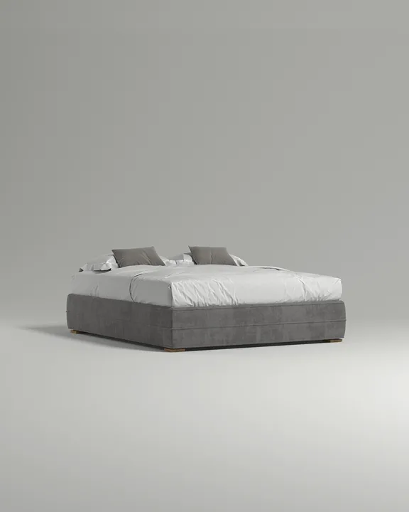 Кровать Холен под матрас 200x200 без изголовья с ящиком для хранения белья. Материал: флок - Dania stone A