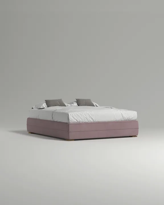 Кровать Холен под матрас 200x200 без изголовья с ящиком для хранения белья. Материал: велюр - Novus 810