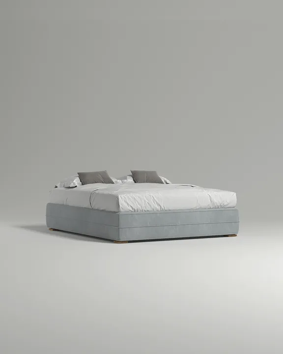 Кровать Холен под матрас 200x200 без изголовья с ящиком для хранения белья. Материал: велюр - Velutto 49