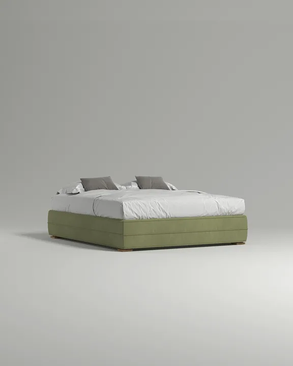 Кровать Холен под матрас 200x200 без изголовья с ящиком для хранения белья. Материал: велюр - Velutto 30