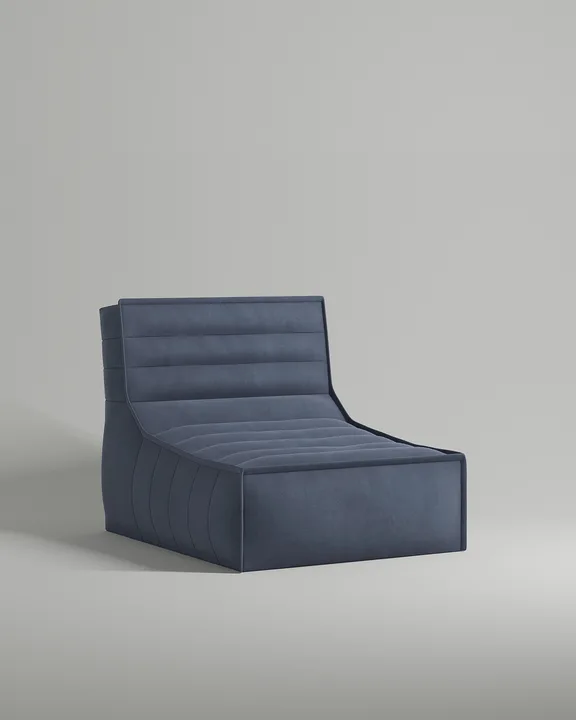 Кресло Холгер без ножек и подлокотников (синий велюр) Кресло Холгер без ножек и подлокотников (синий велюр - Velutto 48) от Kalibroom