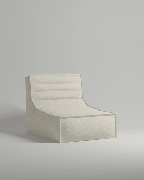 Кресло Холгер без ножек и подлокотников (белое букле) Кресло Холгер без ножек и подлокотников (белое букле - Buckle white A) от Kalibroom