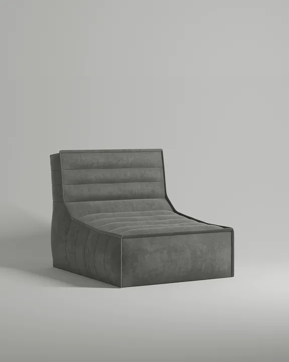 Кресло Холгер без ножек и подлокотников (серый флок) Кресло Холгер без ножек и подлокотников (серый флок - Dania stone A) от Kalibroom