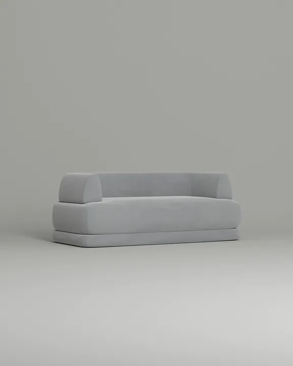 Стильный прямой диван Солберг. Материал: Велюр. Цвет: Серый