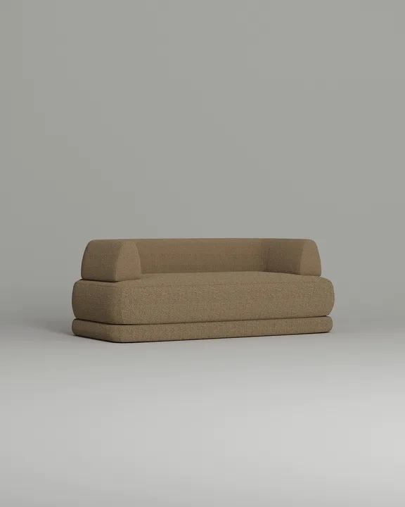 Стильный прямой диван Солберг. Материал: Букле. Цвет: Коричневый