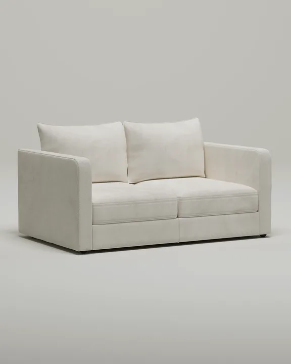 Стильный прямой диван Грона. Материал: Велюр. Цвет: Белый