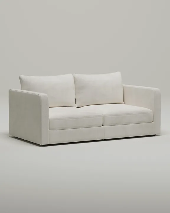 Стильный прямой диван Грона. Материал: Велюр. Цвет: Белый