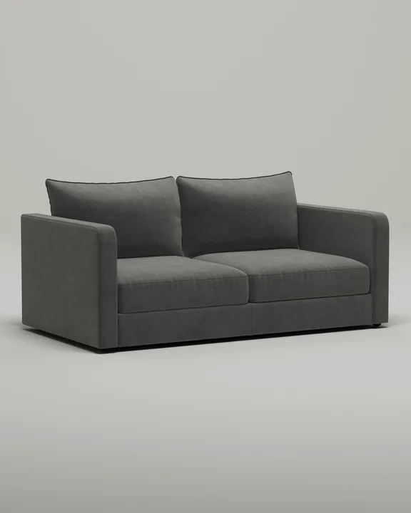 Стильный прямой диван Грона. Материал: Нубук. Цвет: Серый