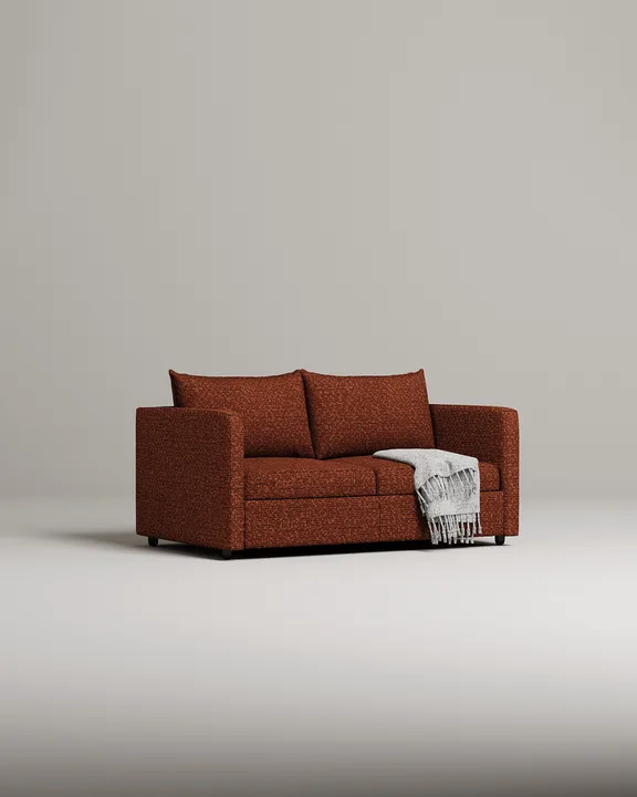 Стильный прямой диван Грона. Материал: Букле. Цвет: Терракотовый