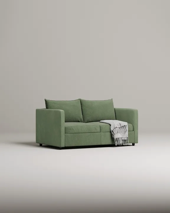 Стильный прямой диван Грона. Материал: Велюр. Цвет: Зеленый Стильный прямой диван Грона. Материал: Велюр. Цвет: Зеленый