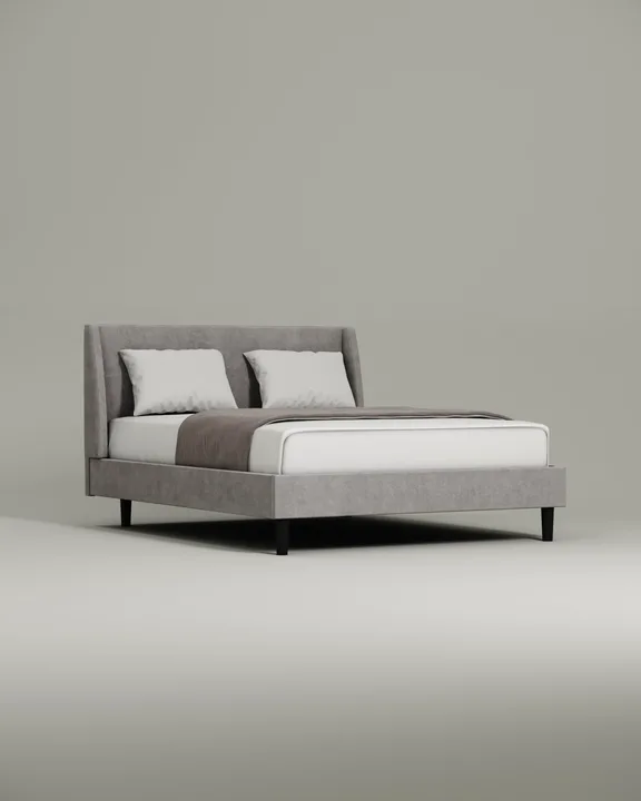 Кровать Винни под матрас 200x200 с мягким изголовьем без ящика для белья. Материал: велюр - Velutto 52