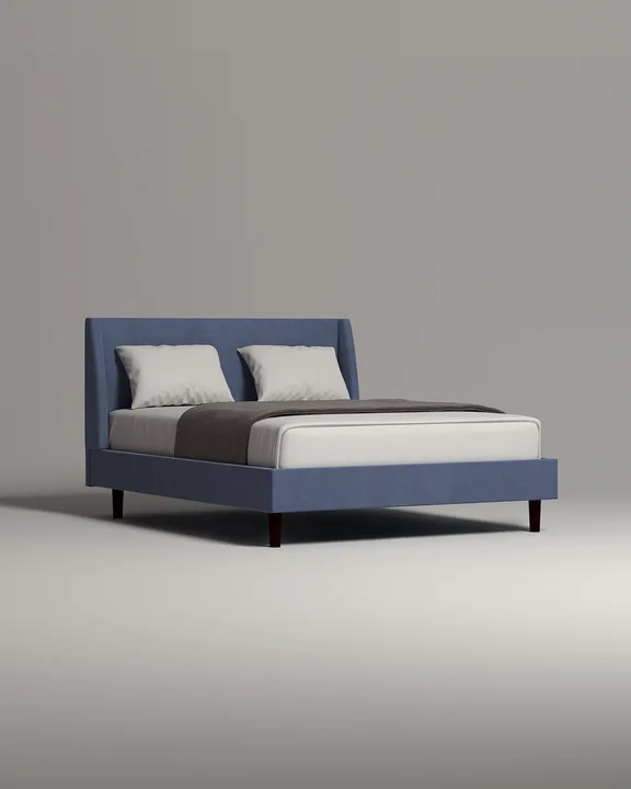 Кровать Винни под матрас 200x200 с мягким изголовьем без ящика для белья. Материал: велюр - Velutto 46