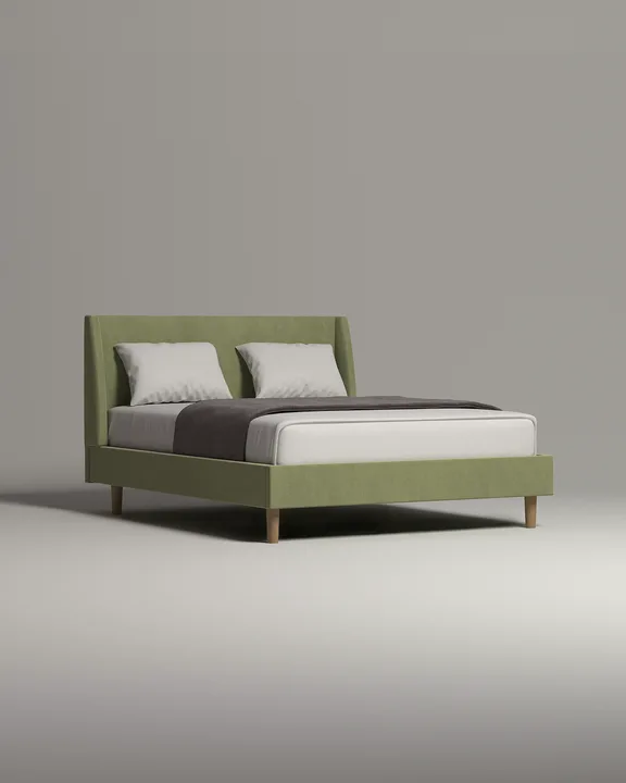 Кровать Винни под матрас 180x200 с мягким изголовьем без ящика для белья. Материал: велюр - Velutto 30