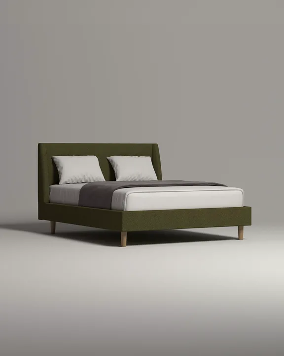 Кровать Винни под матрас 200x200 с мягким изголовьем без ящика для белья. Материал: букле - Lanvin 618