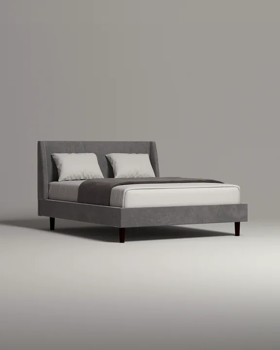 Кровать Винни под матрас 180x200 с мягким изголовьем без ящика для белья. Материал: флок - Dania stone A