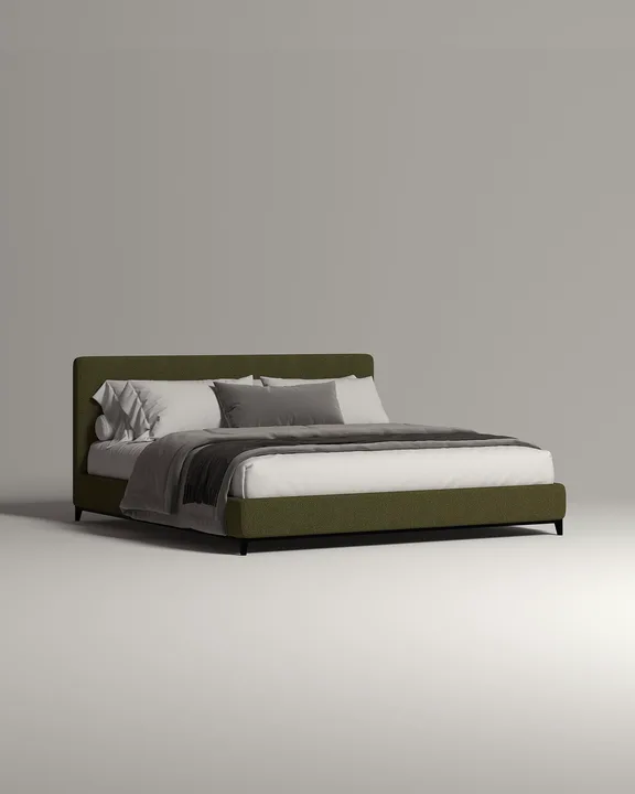 Кровать Лиронда под матрас 160x200 с мягким изголовьем и ящиком для хранения белья. Материал: букле - Lanvin 618