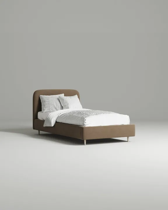 Кровать Модо под матрас 90x200 с мягким изголовьем без ящика для белья. Материал: велюр - Avatar 230