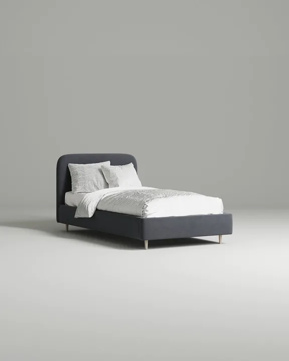 Кровать Модо под матрас 120x200 с мягким изголовьем без ящика для белья. Материал: велюр - Avatar 977