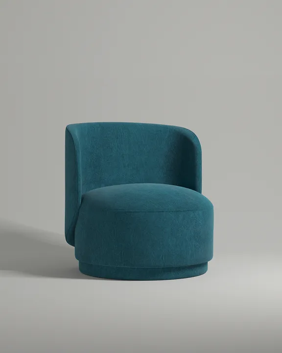 Кресло Кота без ножек с подлокотниками (синий флок) Кресло Кота без ножек с подлокотниками (синий флок - Dania ocean A) от Kalibroom