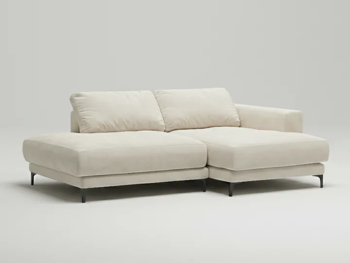 Стильный угловой диван Индастриал Мини. Материал: Велюр. Цвет: Белый