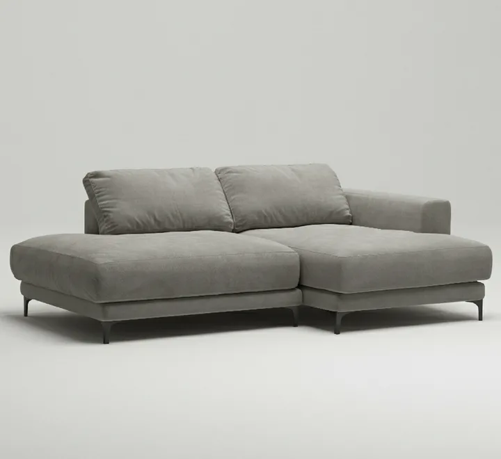 Стильный угловой диван Индастриал Мини. Материал: Велюр. Цвет: Серый