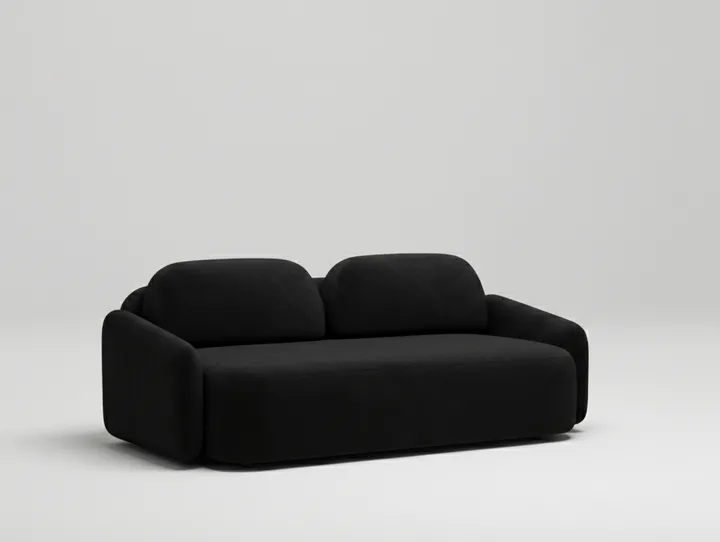 Стильный прямой диван Маларэн. Материал: Велюр. Цвет: Черный