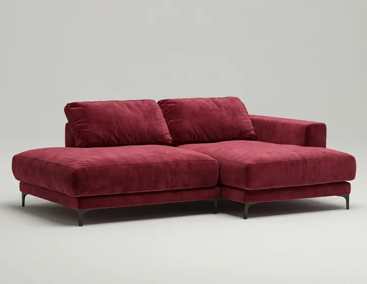 Стильный угловой диван Индастриал Мини. Материал: Велюр. Цвет: Красный Стильный угловой диван Индастриал Мини. Материал: Велюр. Цвет: Красный