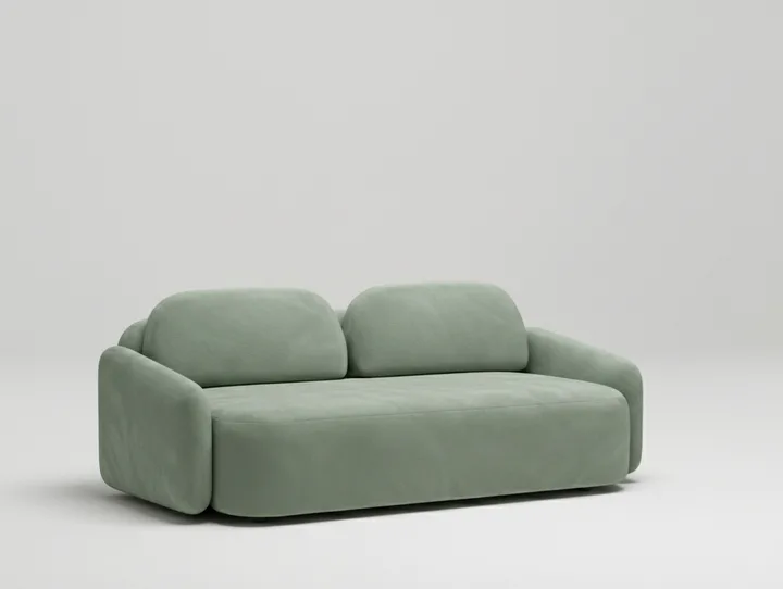 Стильный прямой диван Маларэн. Материал: Велюр. Цвет: Зеленый Стильный прямой диван Маларэн. Материал: Велюр. Цвет: Зеленый