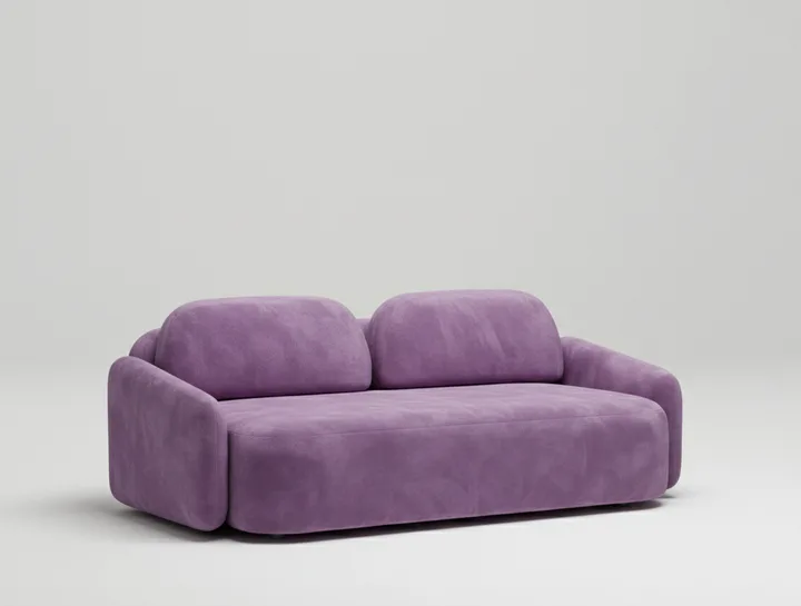 Стильный прямой диван Маларэн. Материал: Велюр. Цвет: Розовый