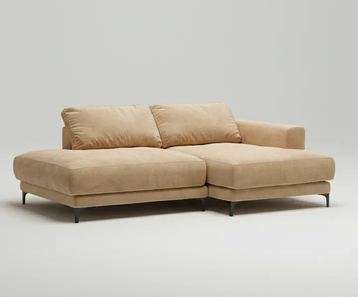 Стильный угловой диван Индастриал Мини. Материал: Велюр. Цвет: Бежевый Стильный угловой диван Индастриал Мини. Материал: Велюр. Цвет: Бежевый