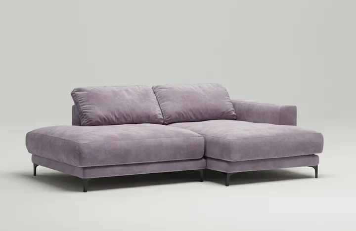 Стильный угловой диван Индастриал Мини. Материал: Велюр. Цвет: Фиолетовый Стильный угловой диван Индастриал Мини. Материал: Велюр. Цвет: Фиолетовый
