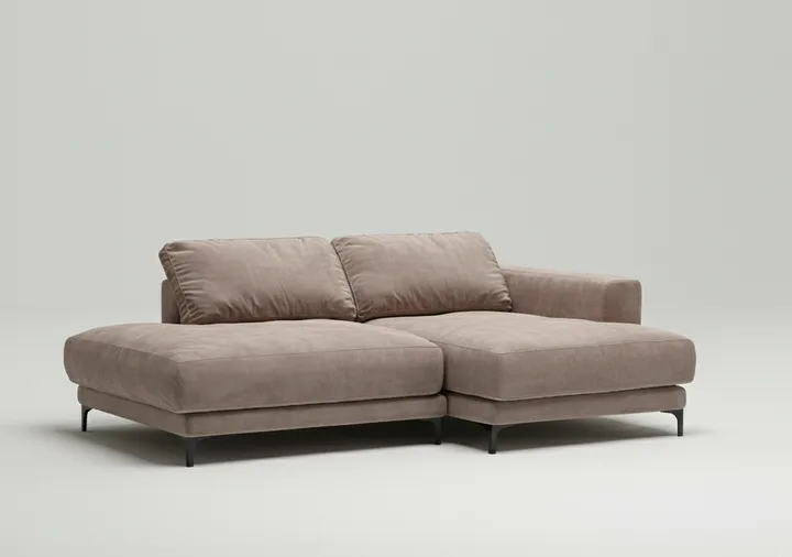 Стильный угловой диван Индастриал Мини. Материал: Велюр. Цвет: Коричневый