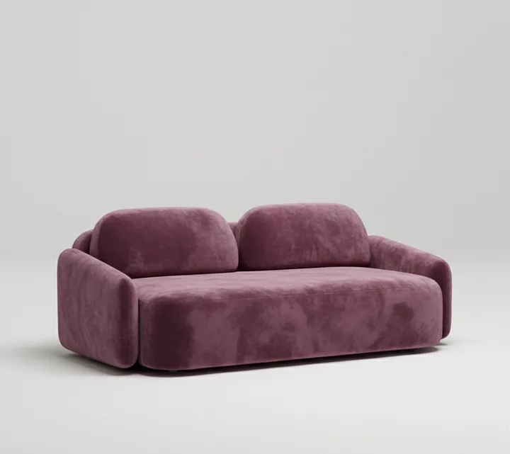 Стильный прямой диван Маларэн. Материал: Велюр. Цвет: Бордо