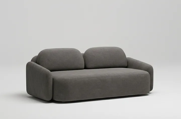 Стильный прямой диван Маларэн. Материал: Велюр. Цвет: Серый