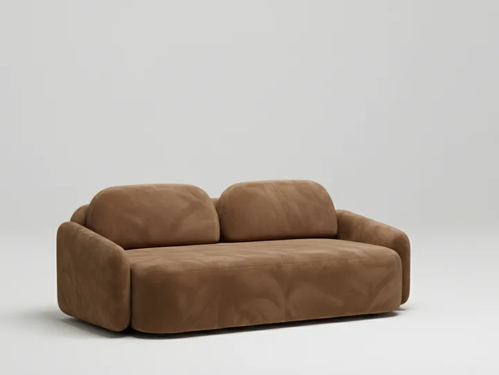 Стильный прямой диван Маларэн. Материал: Велюр. Цвет: Коричневый