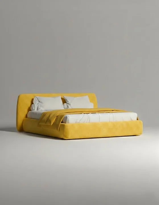 Кровать Эндре под матрас 160x200 с мягким изголовьем и ящиком для хранения белья. Материал: Premier 16 (велюр) Кровать Эндре под матрас 160x200 с мягким изголовьем и ящиком для хранения белья. Материал: велюр - Premier 16