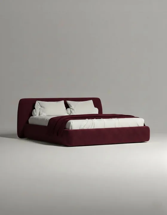 Кровать Эндре под матрас 160x200 с мягким изголовьем и ящиком для хранения белья. Материал: велюр - Velutto 29