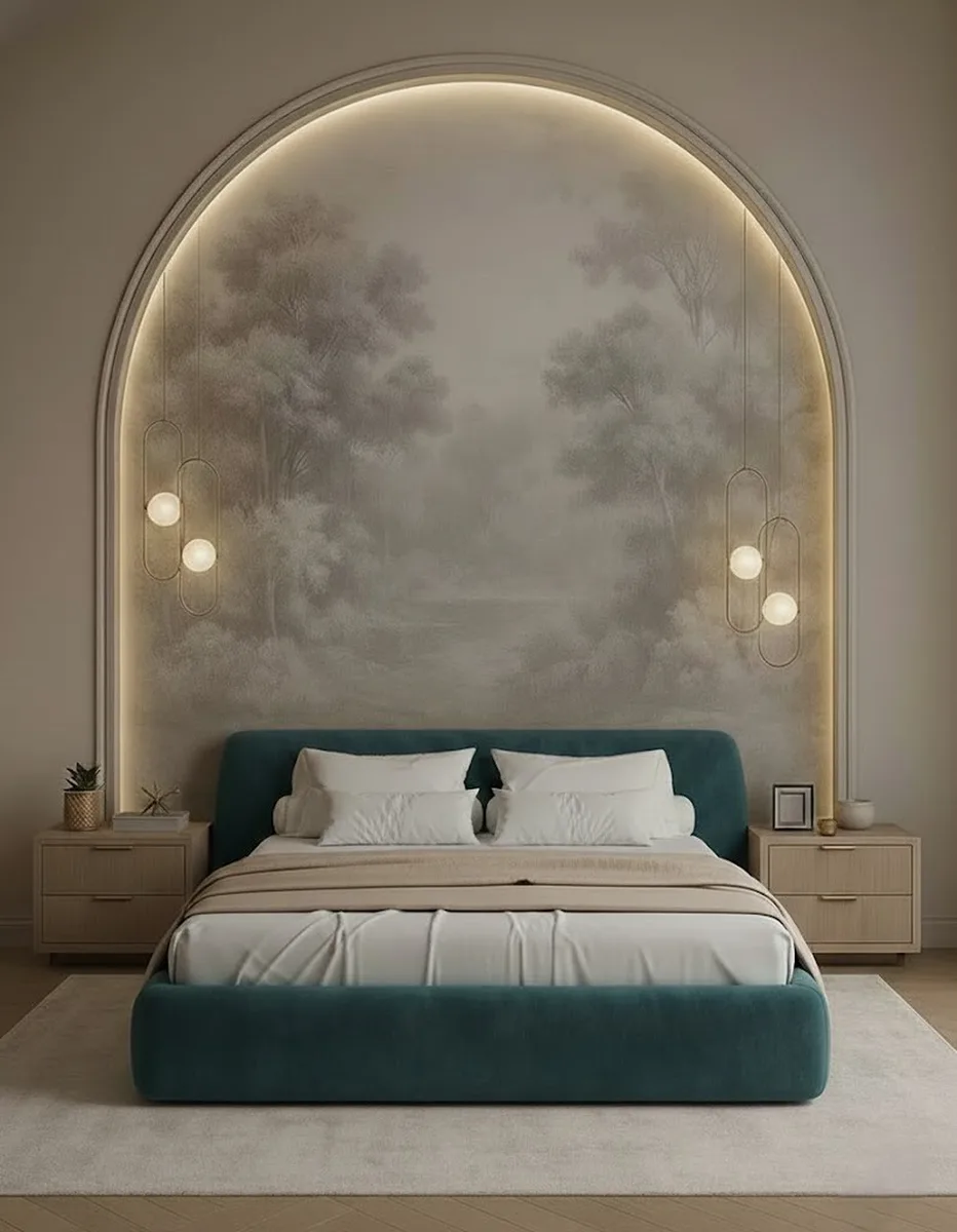 Двуспальная кровать Эндре 160x200 с мягким изголовьем (изумрудный велюр) Кровать двуспальная Эндре с мягким изголовьем (изумрудный велюр)