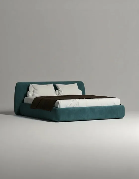 Кровать Эндре под матрас 200x200 с мягким изголовьем и ящиком для хранения белья. Материал: Velutto 76 (велюр) Кровать Эндре под матрас 200x200 с мягким изголовьем и ящиком для хранения белья. Материал: велюр - Velutto 76