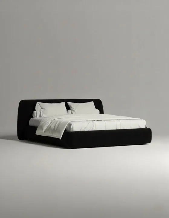 Кровать Эндре под матрас 160x200 с мягким изголовьем и ящиком для хранения белья. Материал: велюр - Velutto 34