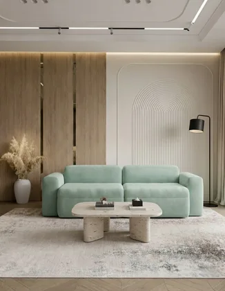 Прямой диван Нирвана мятного цвета со спальным местом 160x200