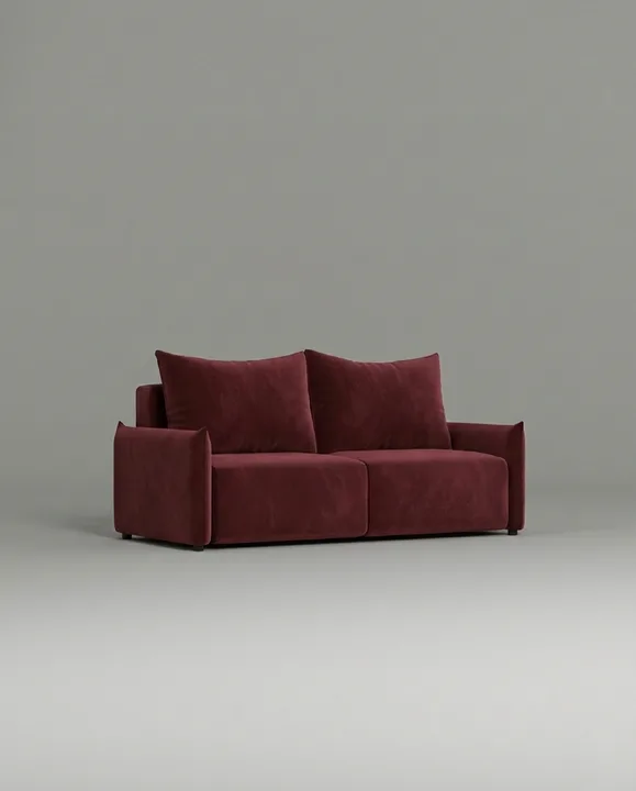 Стильный прямой диван Эскил. Материал: Велюр. Цвет: Бордо