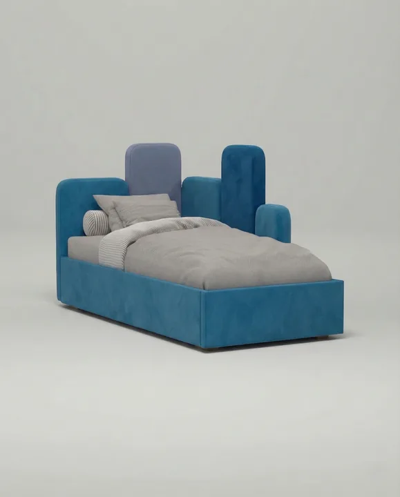 Кровать Сапид под матрас 120x200 с мягким изголовьем и ящиком для хранения белья. Материал: Velutto 54 (велюр) Кровать Сапид под матрас 120x200 с мягким изголовьем и ящиком для хранения белья. Материал: велюр - Velutto 54