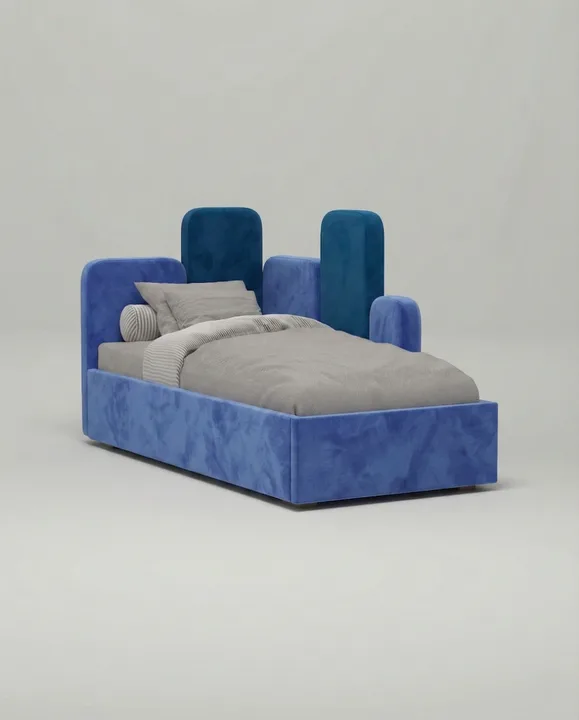 Кровать Сапид под матрас 80x190 с мягким изголовьем и ящиком для хранения белья. Материал: Velutto 46 (велюр) Кровать Сапид под матрас 80x190 с мягким изголовьем и ящиком для хранения белья. Материал: велюр - Velutto 46