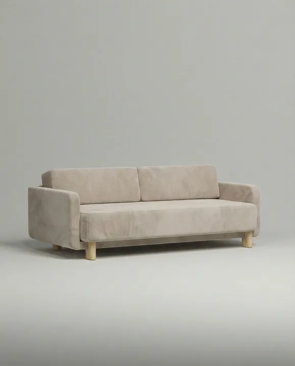 Стильный прямой диван Тинэль. Материал: Велюр. Цвет: Бежевый Стильный прямой диван Тинэль. Материал: Велюр. Цвет: Бежевый