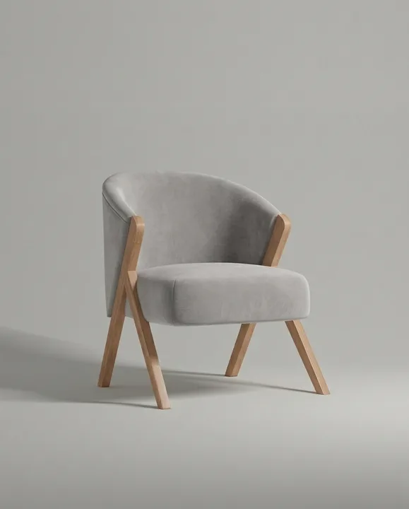 Кресло Альдо на ножках без подлокотников (серый велюр - Novus 910) от Kalibroom