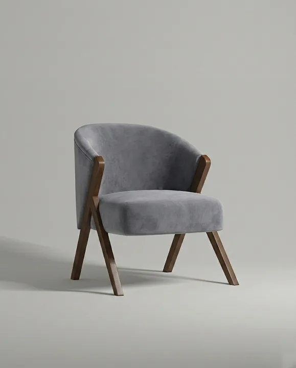 Кресло Альдо на ножках без подлокотников (серый велюр - Velutto 32) от Kalibroom