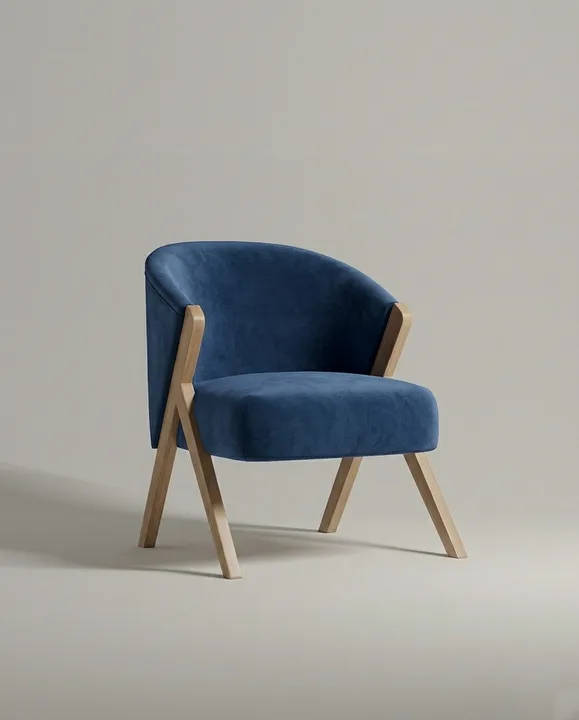 Кресло Альдо на ножках без подлокотников (синий велюр) Кресло Альдо на ножках без подлокотников (синий велюр - Novus 789) от Kalibroom