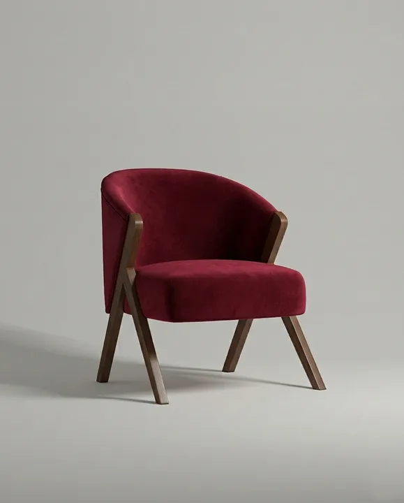 Кресло Альдо на ножках без подлокотников (красный велюр - Premier 14) от Kalibroom